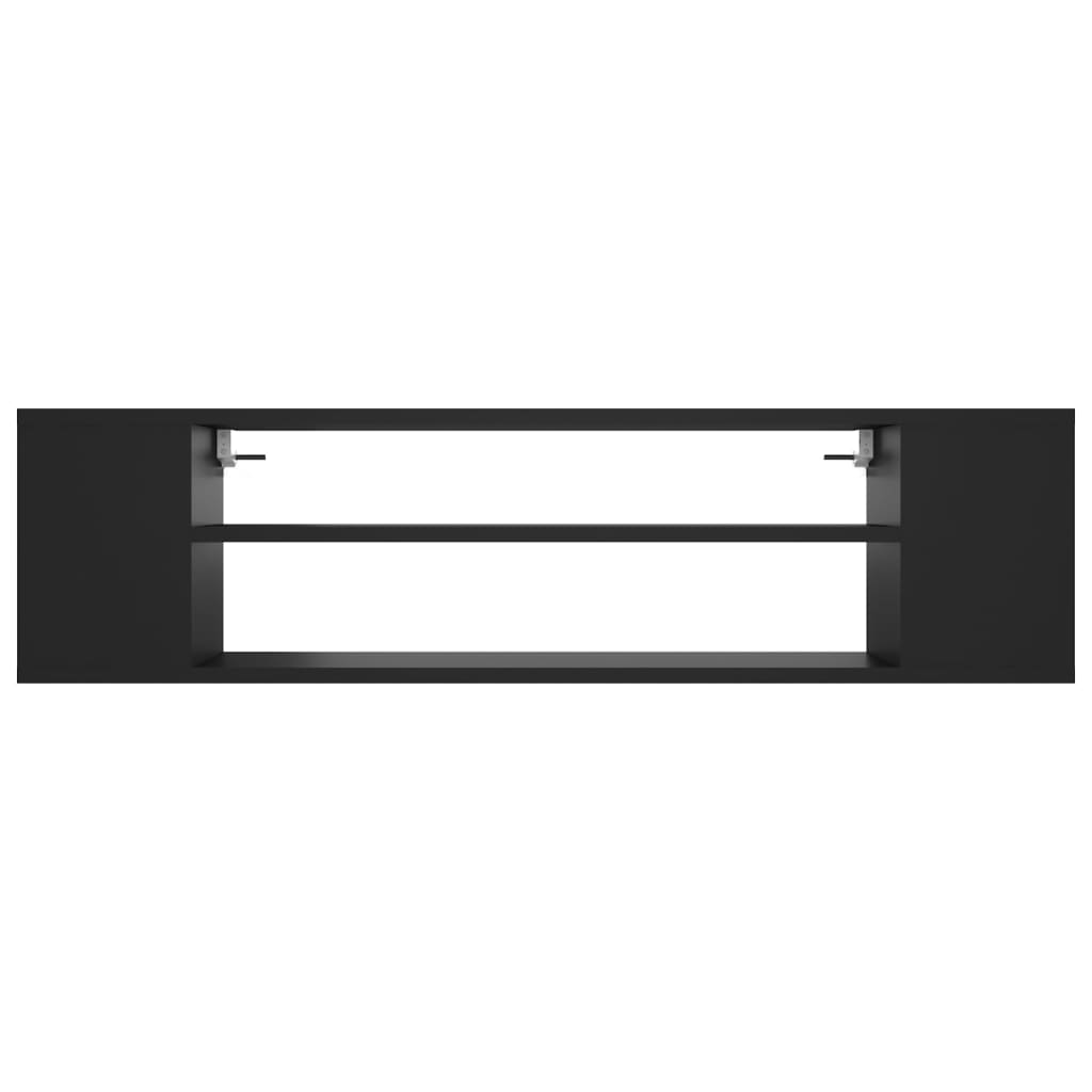 fekete szerelt fa függő TV-szekrény 100 x 30 x 26,5 cm