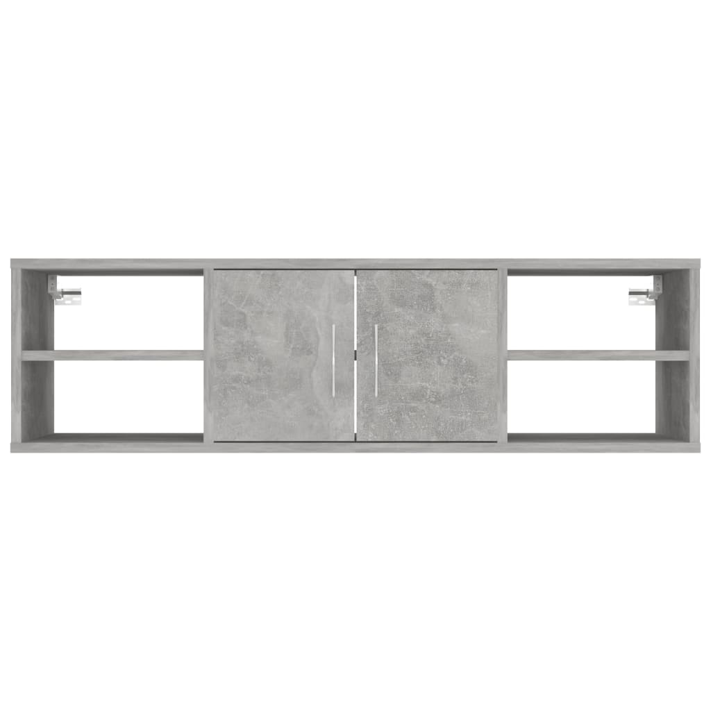 betonszürke szerelt fa fali polc 102 x 30 x 29 cm