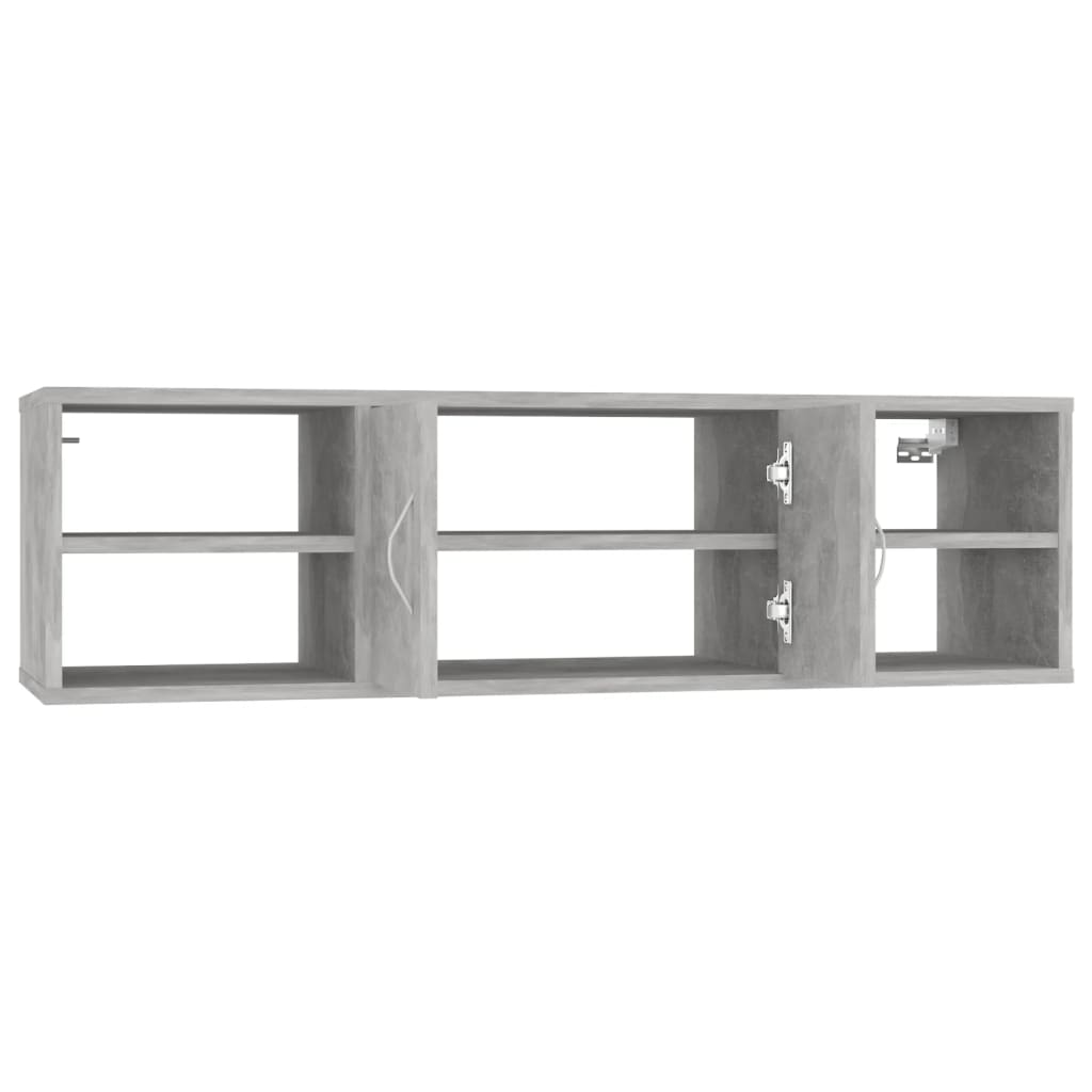 betonszürke szerelt fa fali polc 102 x 30 x 29 cm