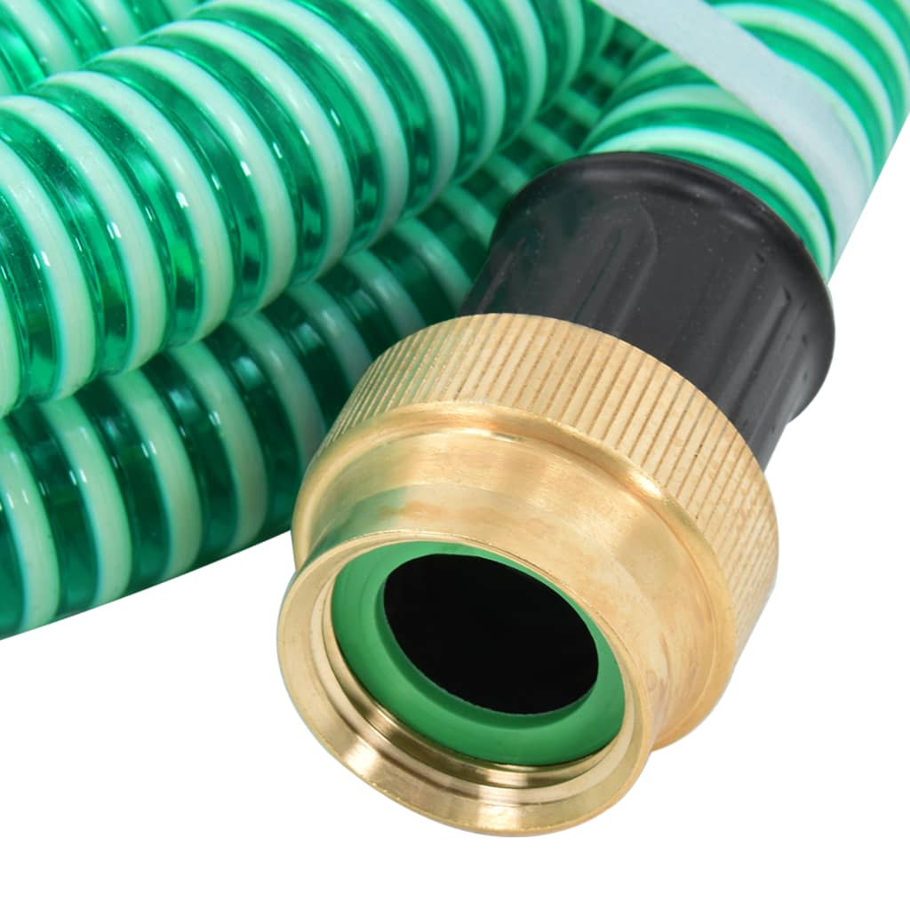 zöld PVC szívótömlő sárgaréz csatlakozókkal 1,1" 3 m