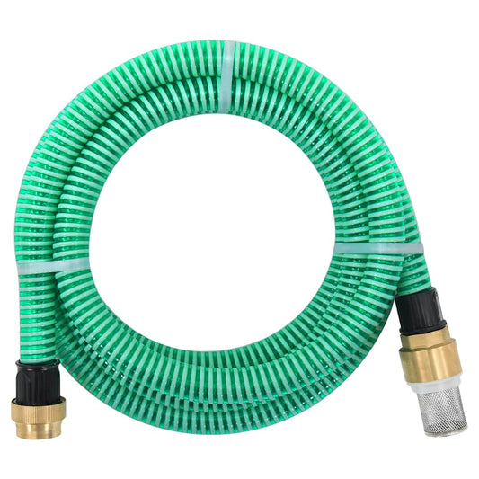 zöld PVC szívótömlő sárgaréz csatlakozókkal 1,1" 10 m