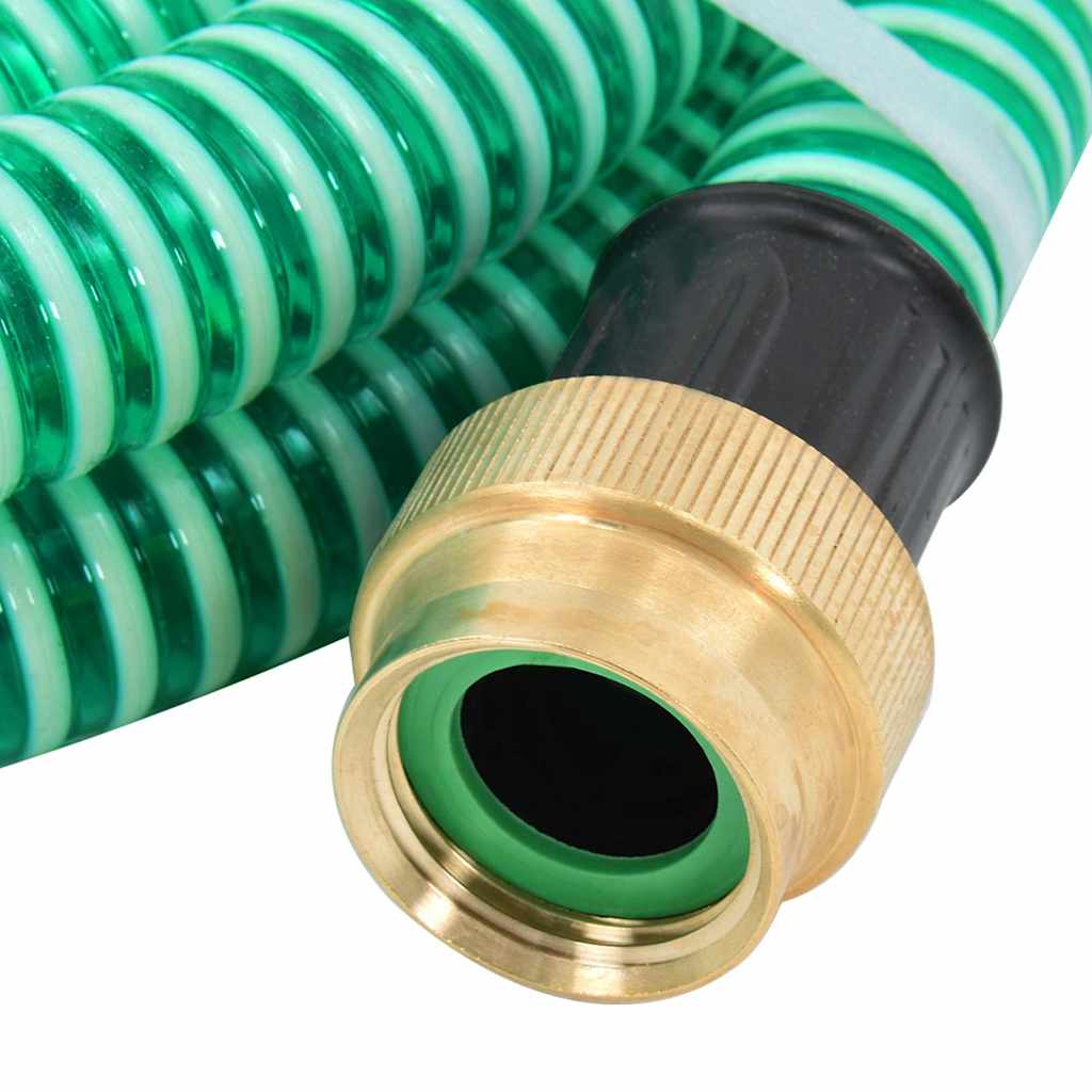zöld PVC szívótömlő sárgaréz csatlakozókkal 1,1" 10 m
