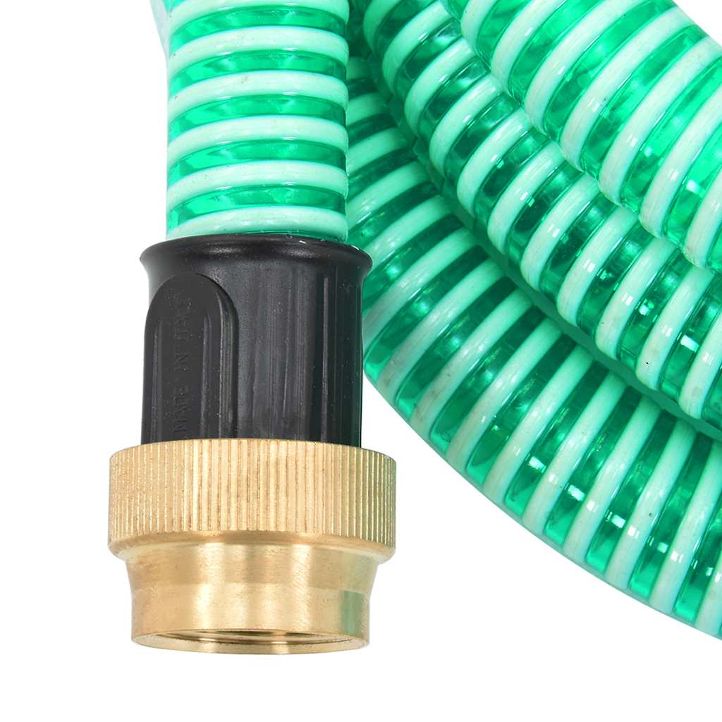 zöld PVC szívótömlő sárgaréz csatlakozókkal 1,1" 10 m