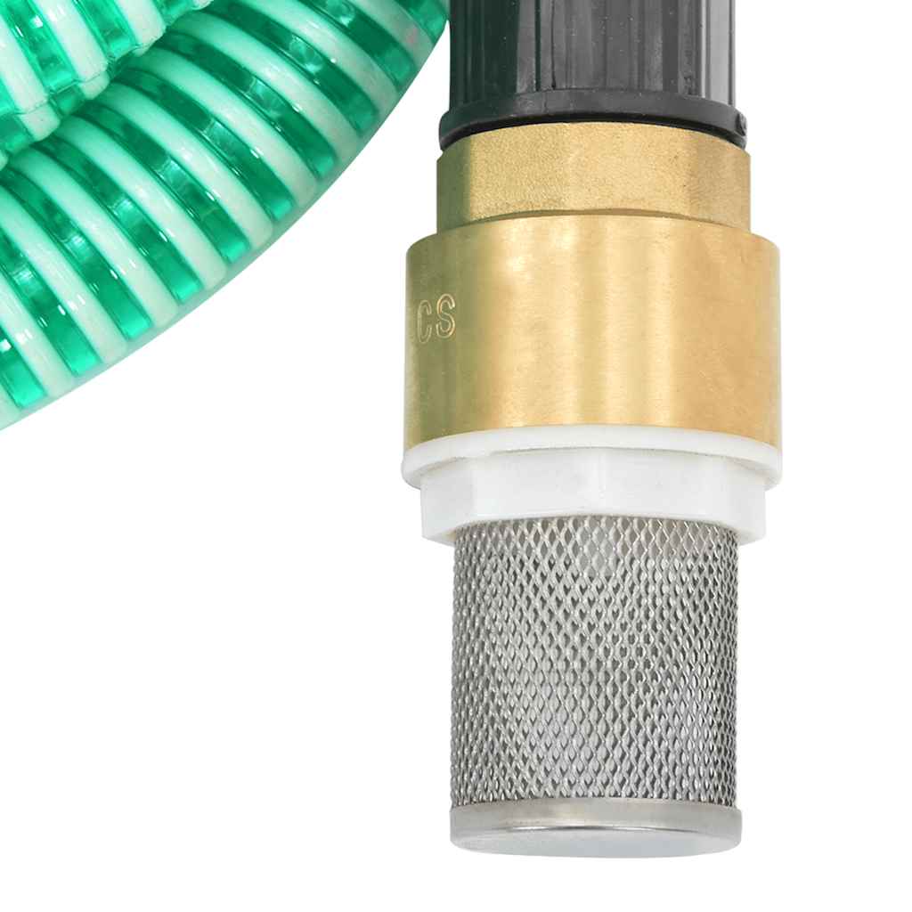 zöld PVC szívótömlő sárgaréz csatlakozókkal 1,1" 10 m