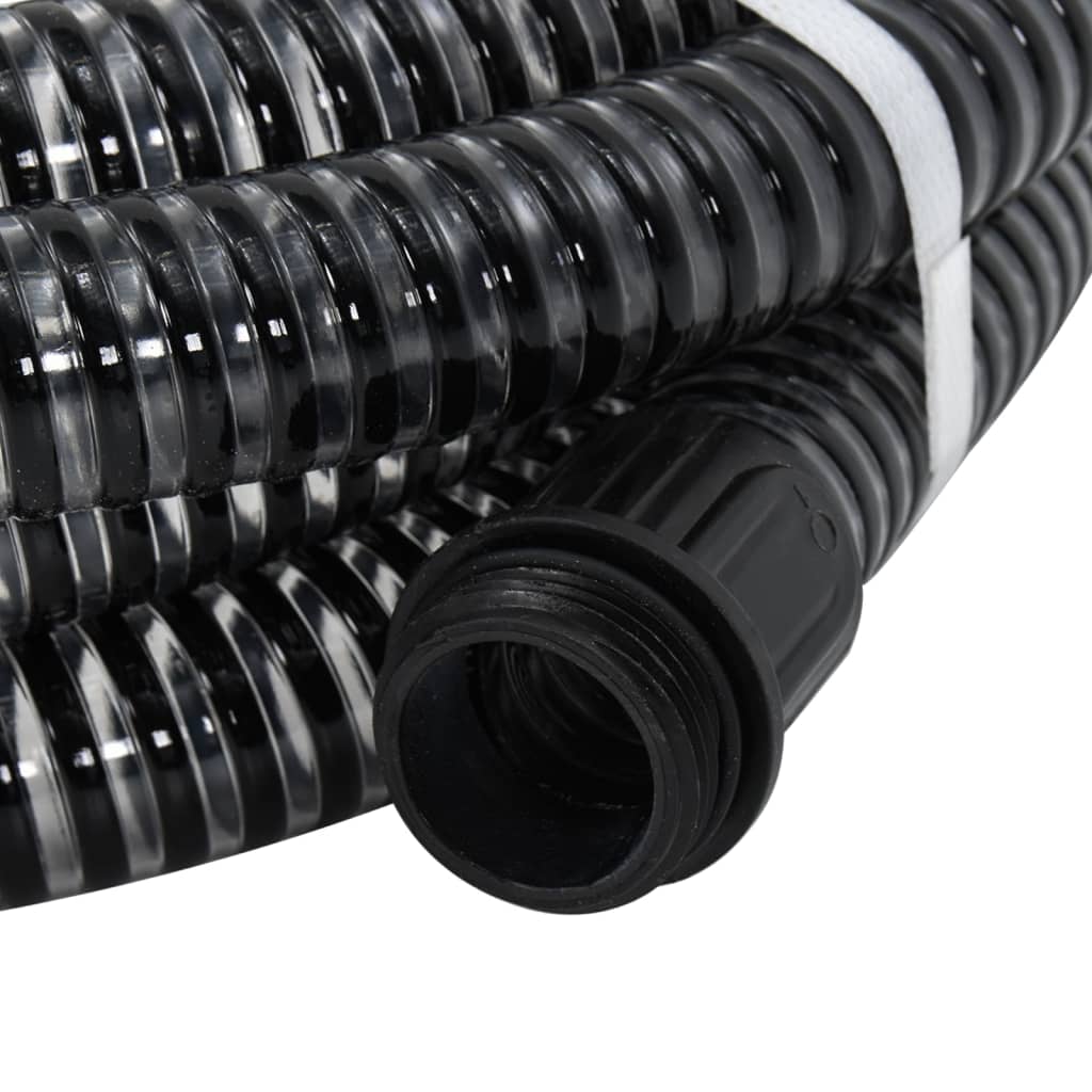 fekete PVC szívótömlő sárgaréz csatlakozókkal 1,1" 4 m