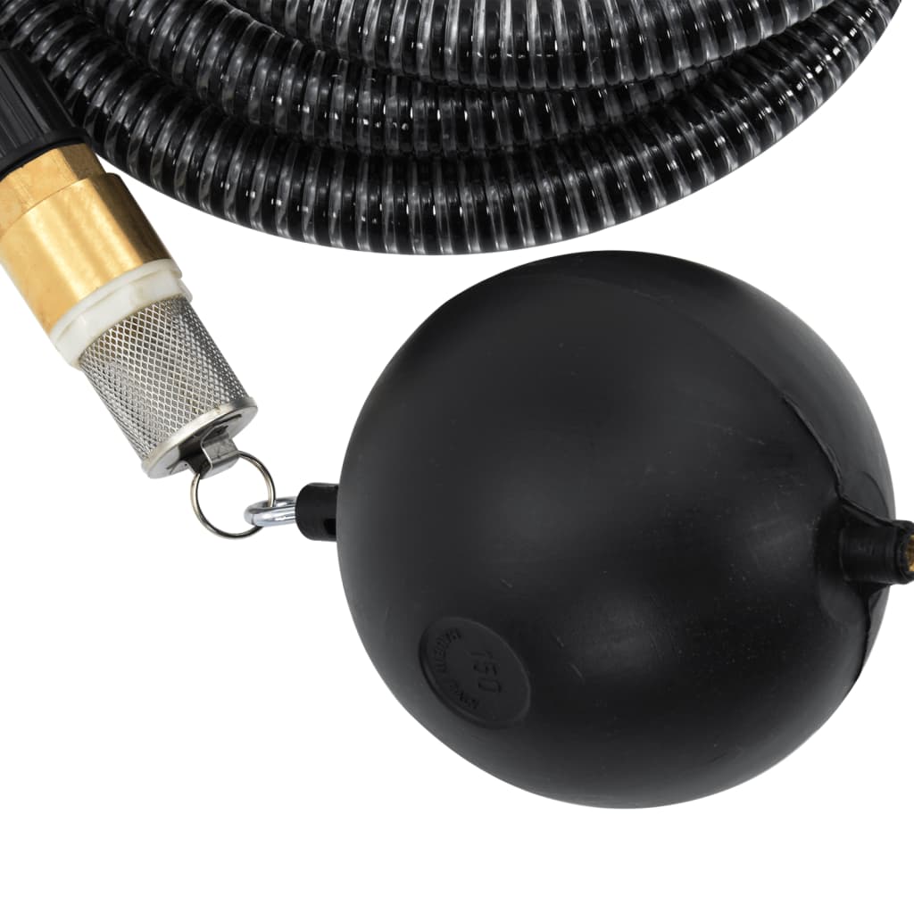 fekete PVC szívótömlő sárgaréz csatlakozókkal 1,1" 4 m