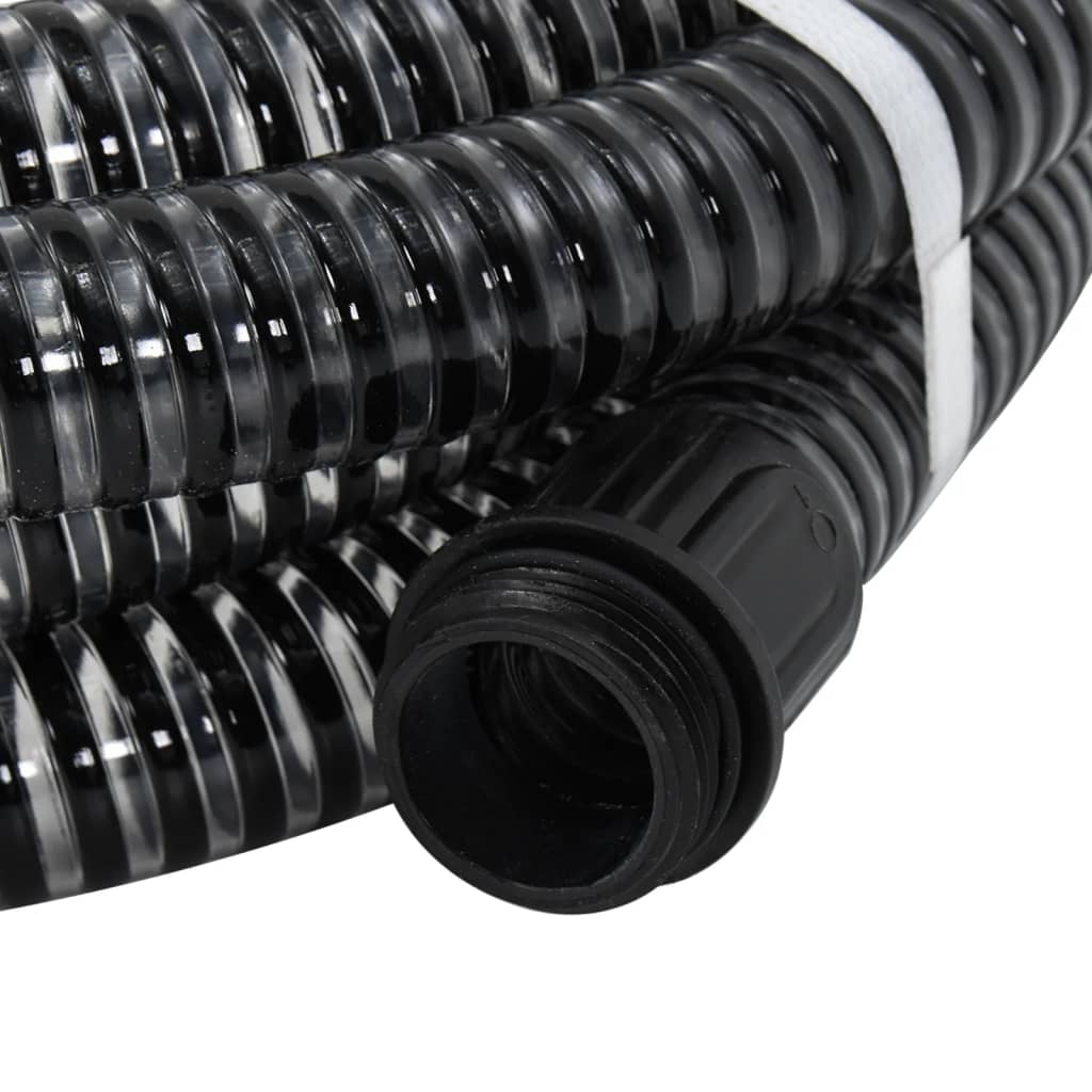 fekete PVC szívótömlő sárgaréz csatlakozókkal 1,1" 7 m