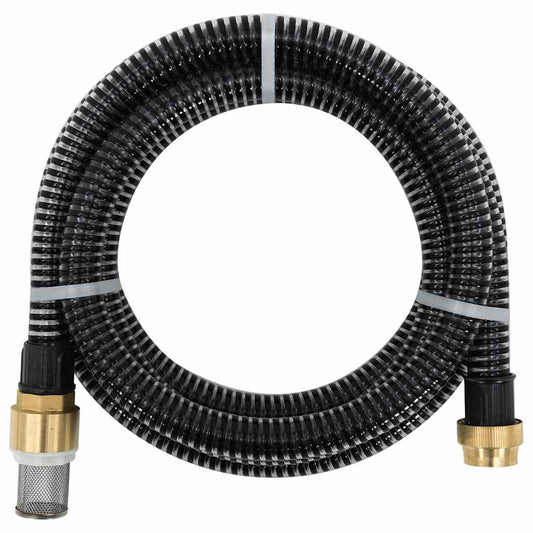 fekete PVC szívótömlő sárgaréz csatlakozókkal 1,1" 10 m