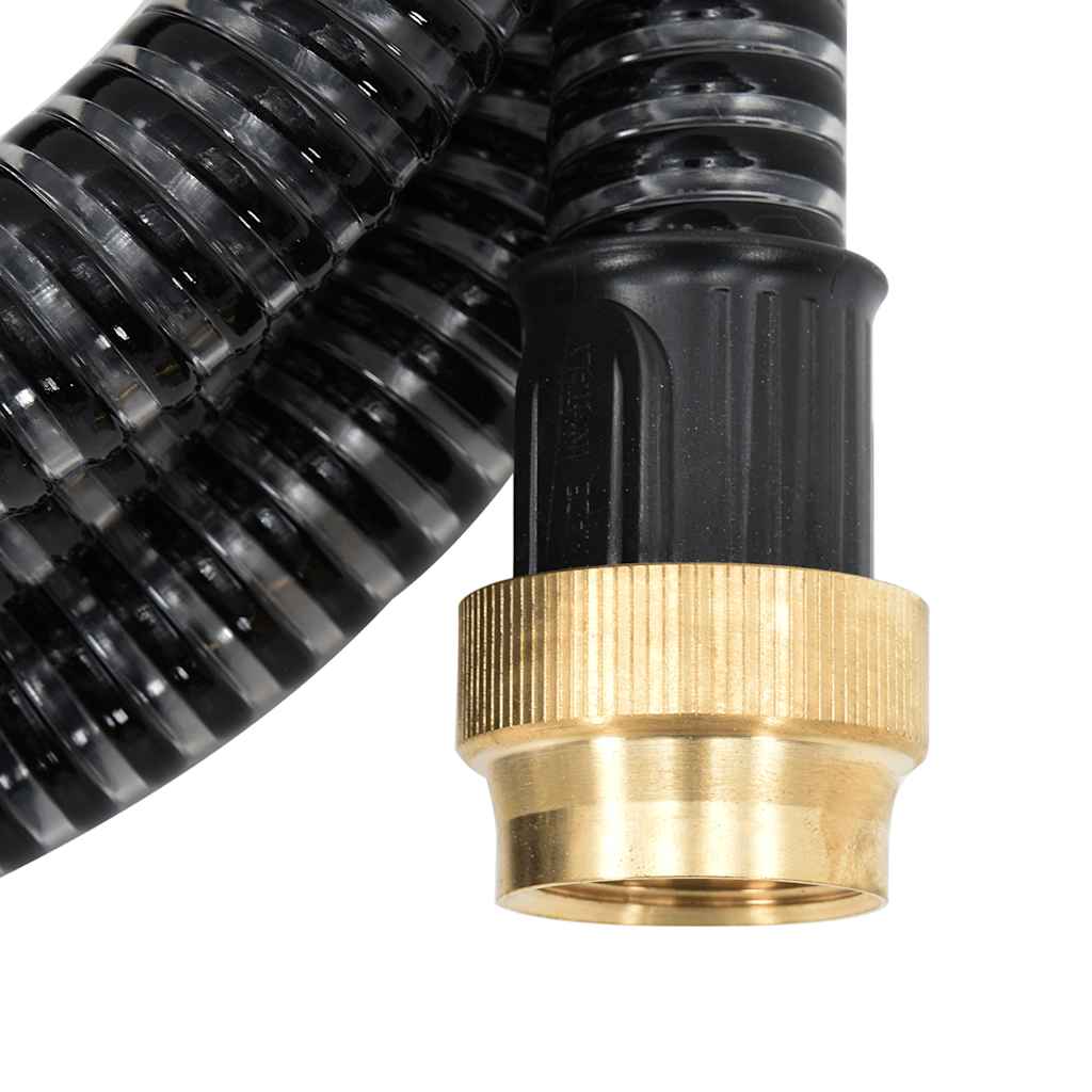 fekete PVC szívótömlő sárgaréz csatlakozókkal 1,1" 10 m