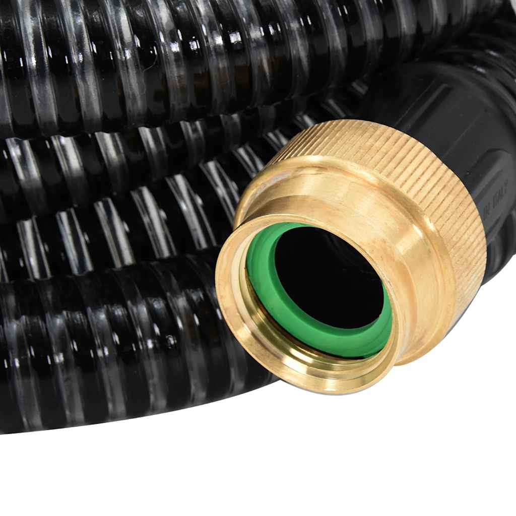 fekete PVC szívótömlő sárgaréz csatlakozókkal 1,1" 10 m