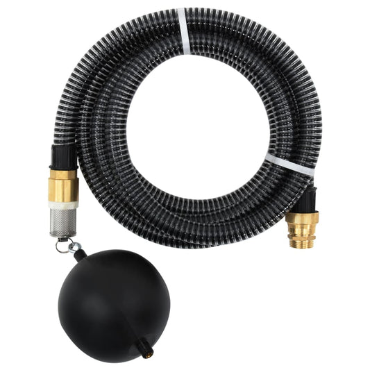 fekete PVC szívótömlő sárgaréz csatlakozókkal 1,1" 10 m