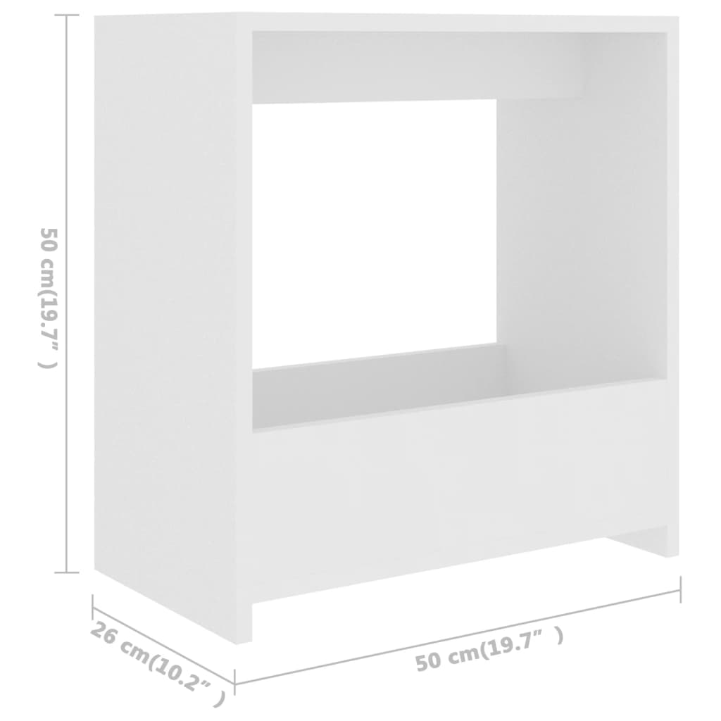 fehér forgácslap kisasztal 50 x 26 x 50 cm