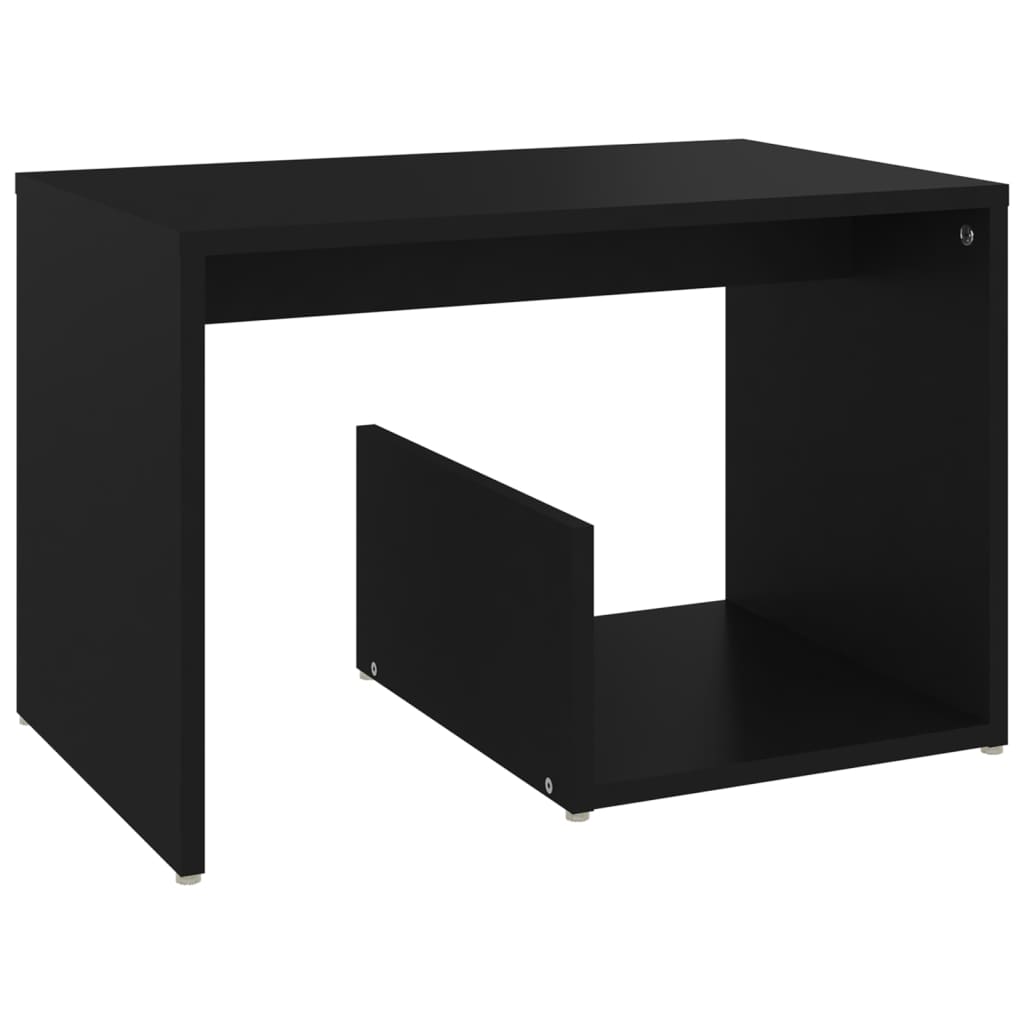 fekete forgácslap kisasztal 59 x 36 x 38 cm
