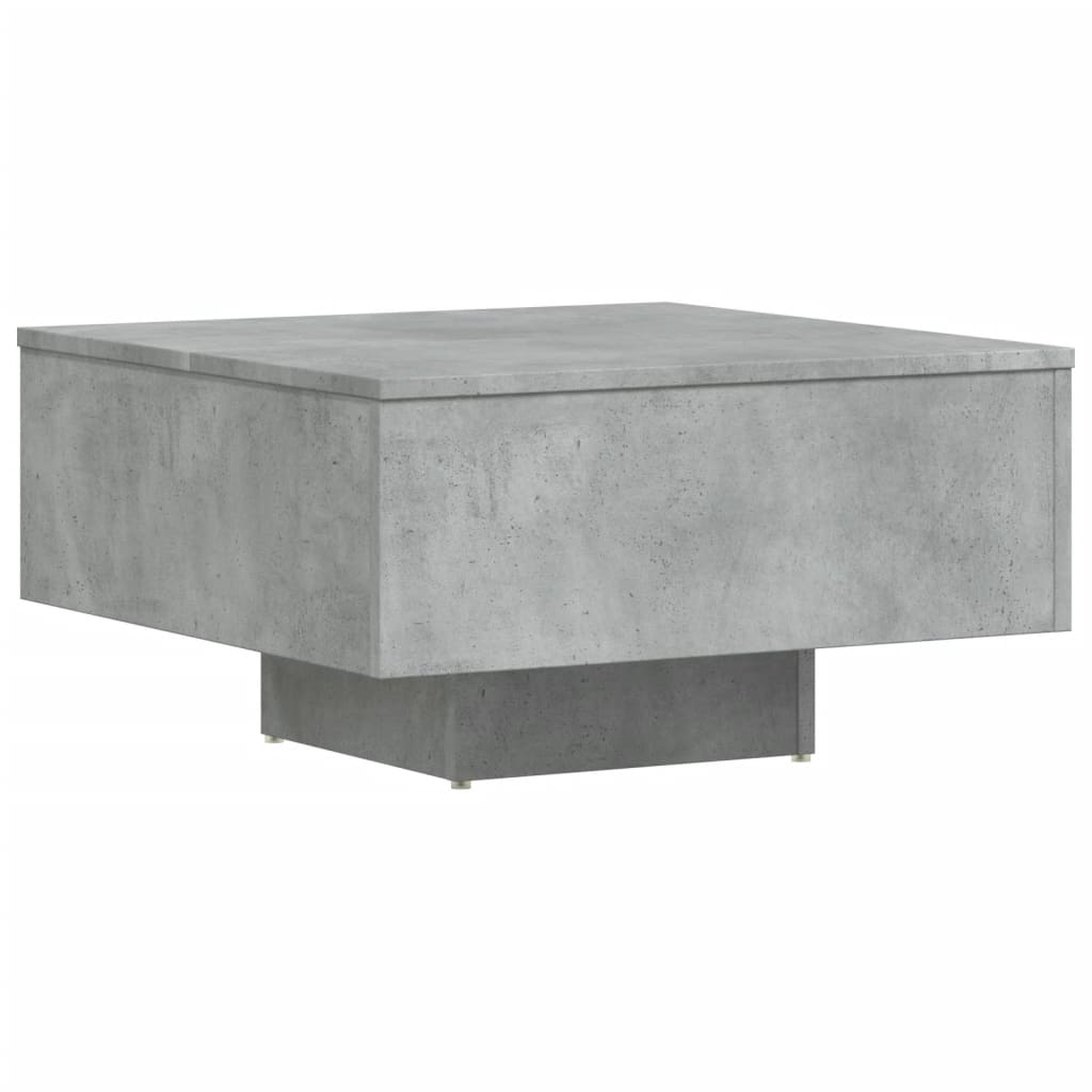 betonszürke szerelt fa dohányzóasztal 60 x 60 x 31,5 cm