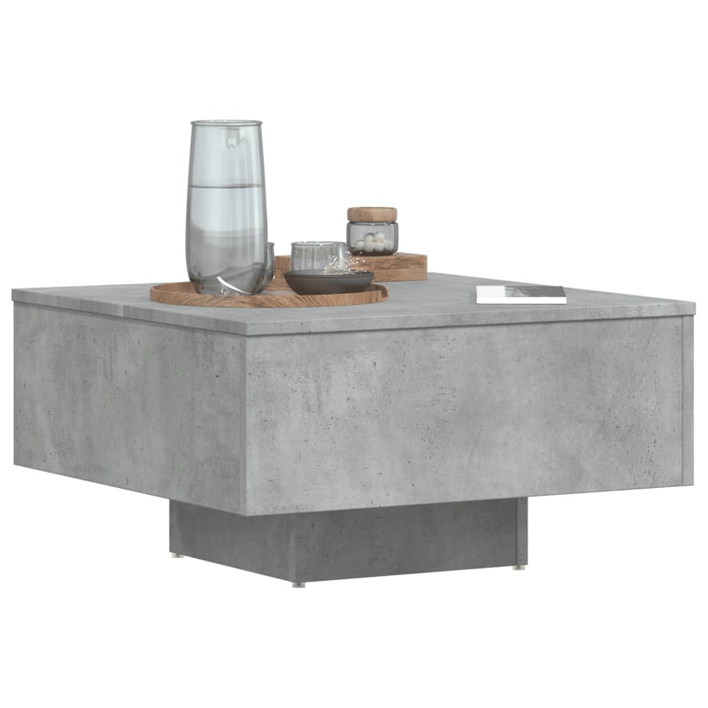 betonszürke szerelt fa dohányzóasztal 60 x 60 x 31,5 cm
