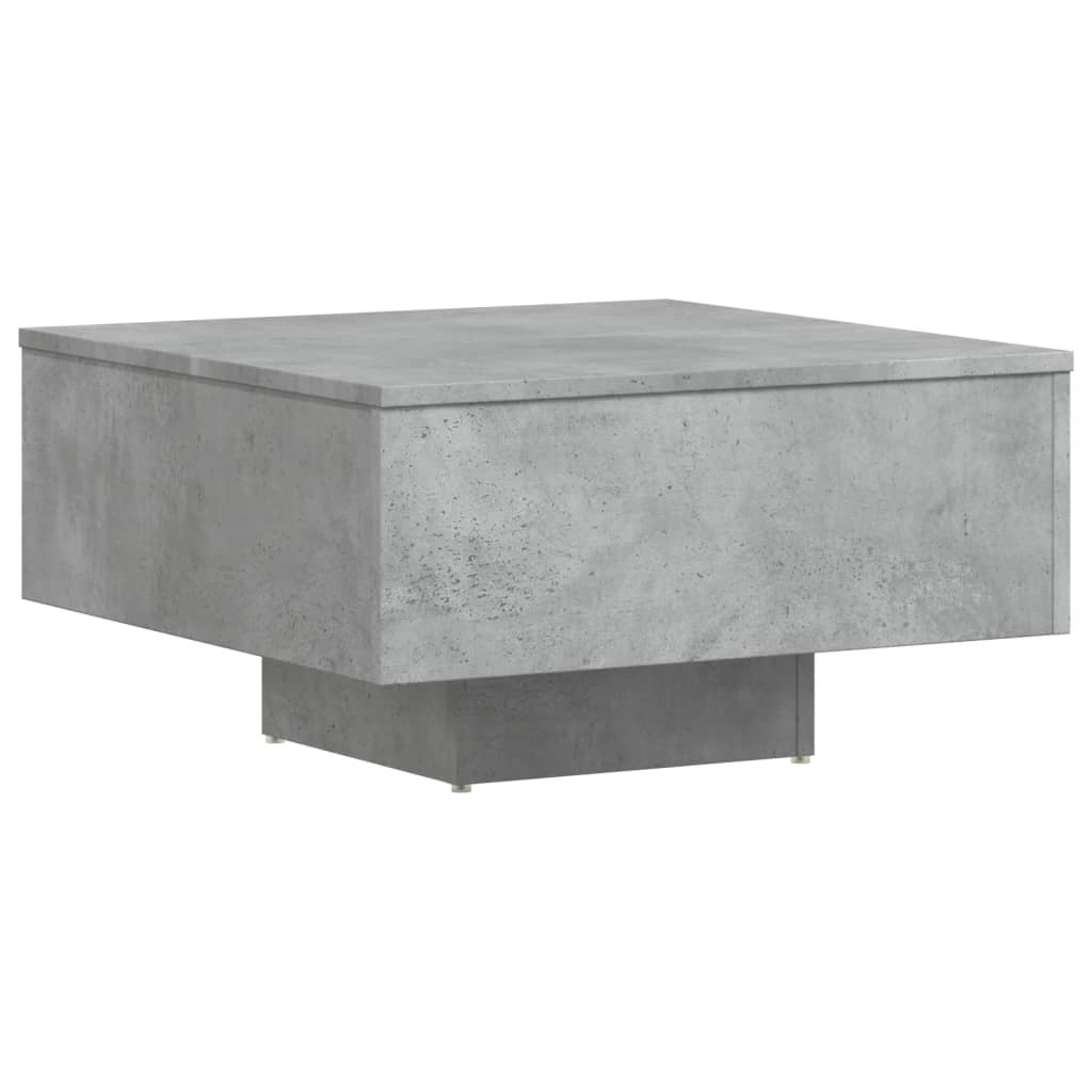 betonszürke szerelt fa dohányzóasztal 60 x 60 x 31,5 cm