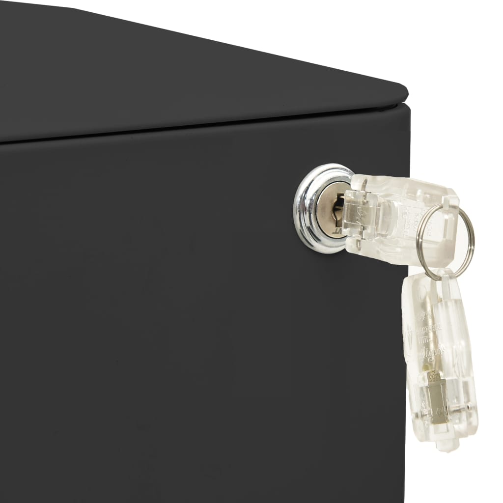 antracitszürke acél mobil iratszekrény 30 x 45 x 59 cm