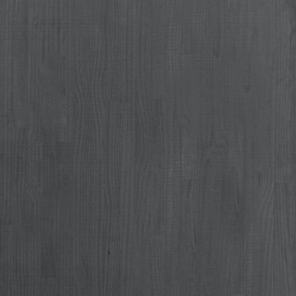 háromszintes szürke tömör fenyőfa könyvszekrény 80x30x105 cm
