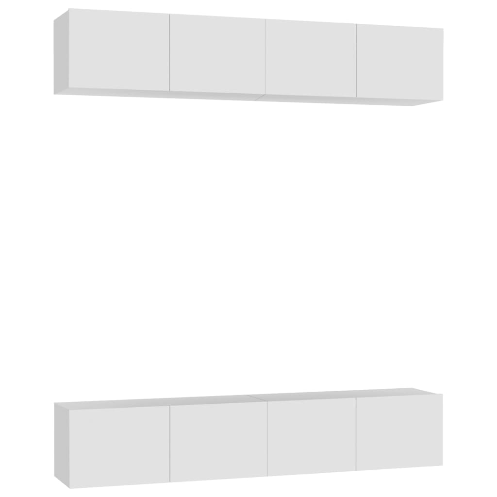 4 db fehér szerelt fa TV-szekrény 80 x 30 x 30 cm