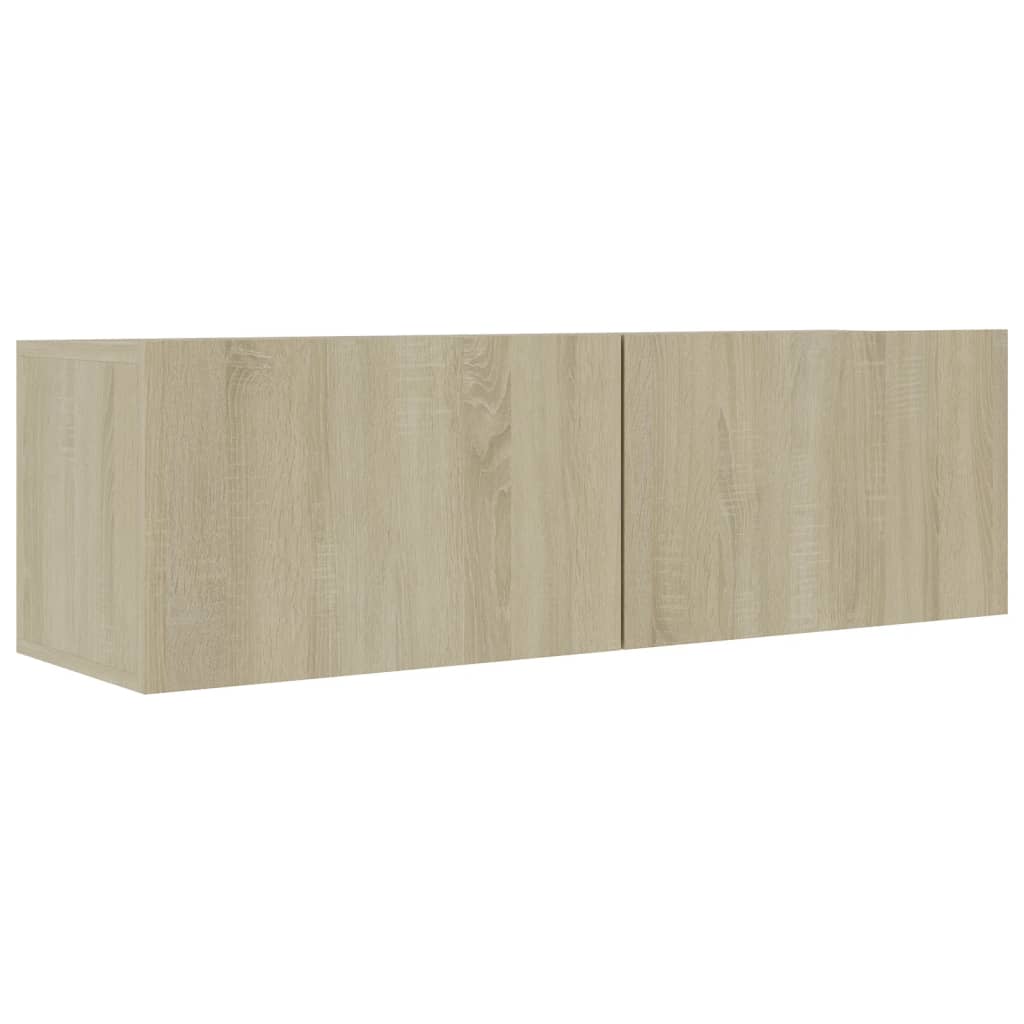 4 db sonoma tölgy színű szerelt fa TV-szekrény 100 x 30 x 30 cm