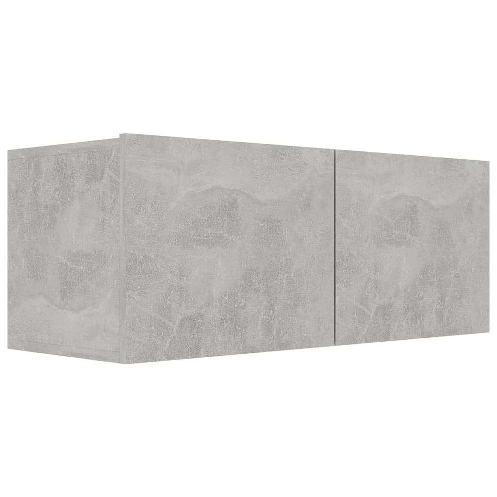 4 db betonszürke szerelt fa TV-szekrény 80 x 30 x 30 cm
