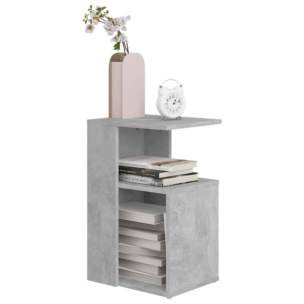 betonszürke szerelt fa kisasztal 36 x 30 x 56 cm