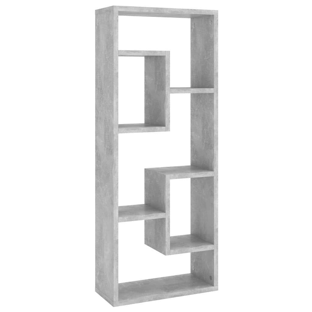 betonszürke szerelt fa fali polc 36 x 16 x 90 cm
