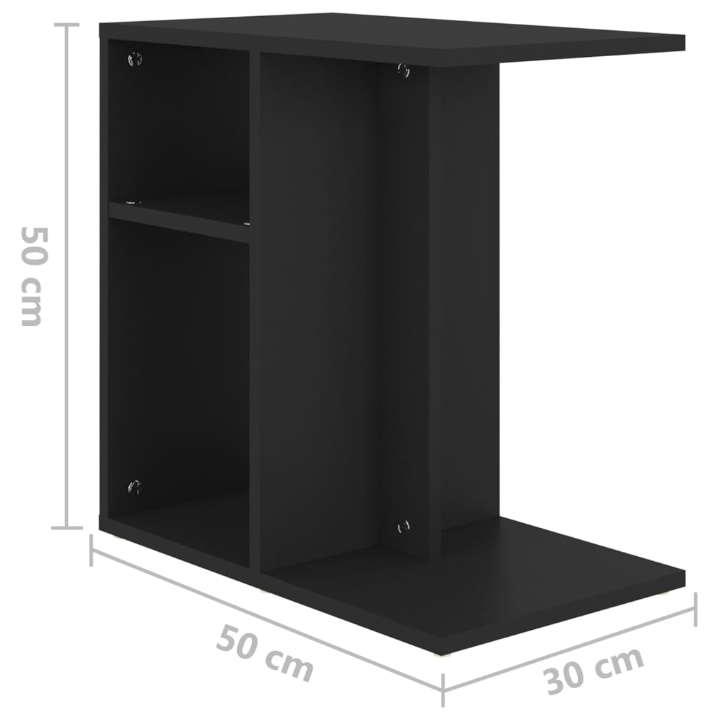 fekete szerelt fa kisasztal 50 x 30 x 50 cm