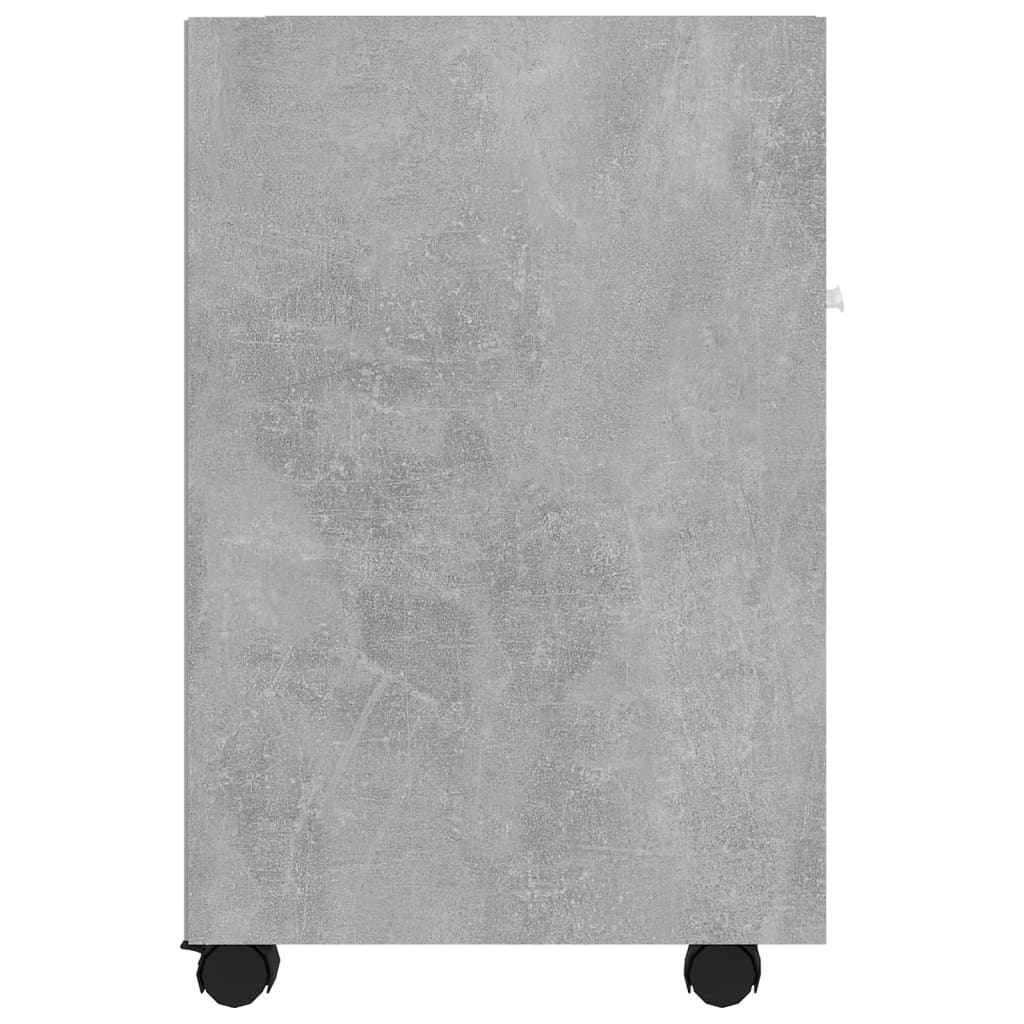 betonszürke szerelt fa kerekes kisszekrény 33 x 38 x 60 cm