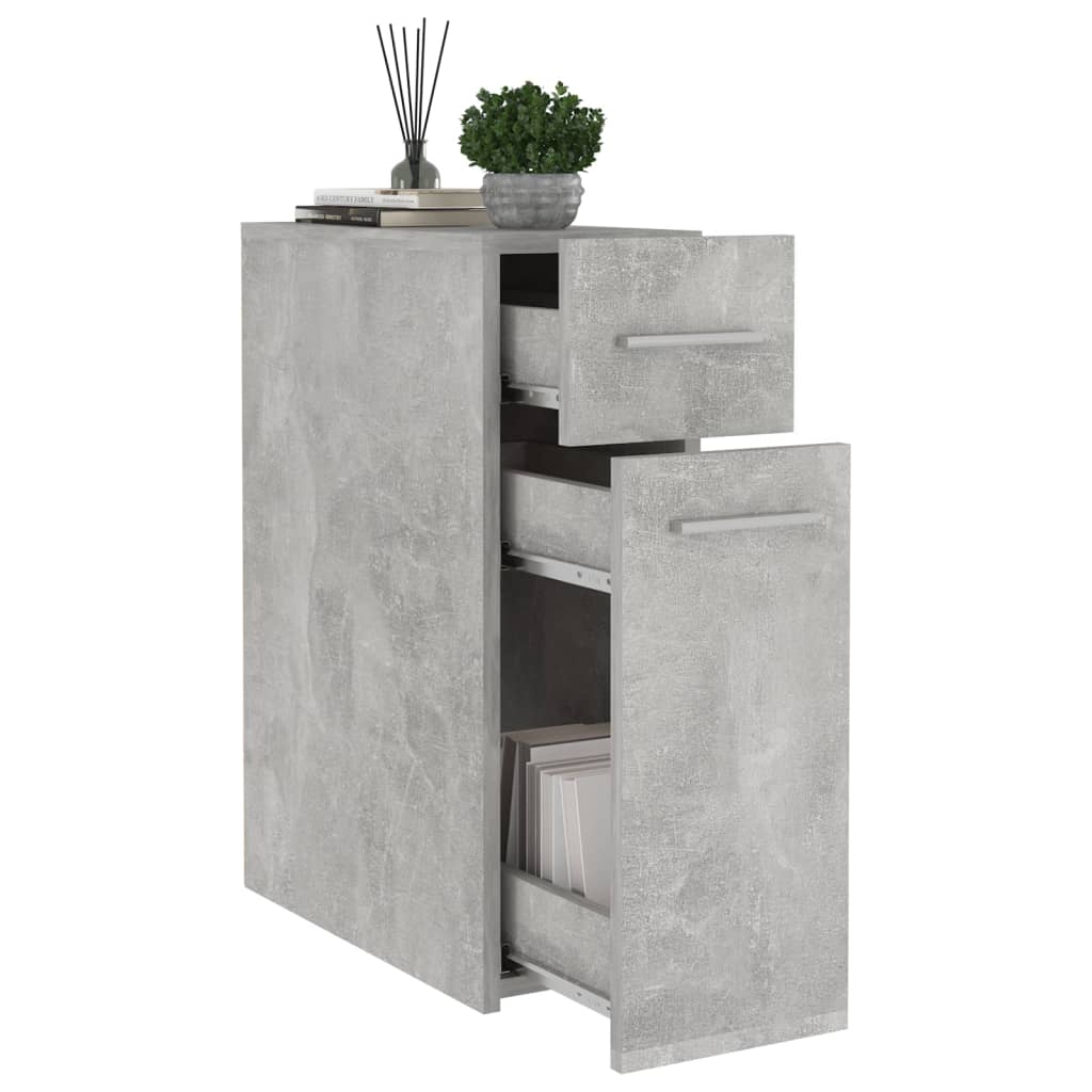 betonszürke szerelt fa patikaszekrény 20 x 45,5 x 60 cm