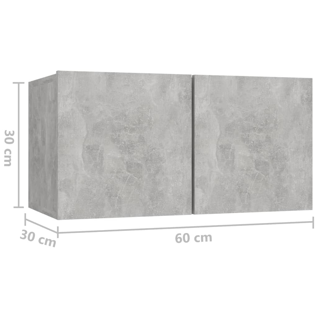 betonszürke függő TV-szekrény 60 x 30 x 30 cm