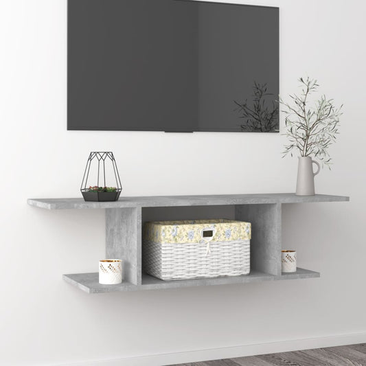 betonszürke falra szerelhető TV-szekrény 103 x 30 x 26,5 cm