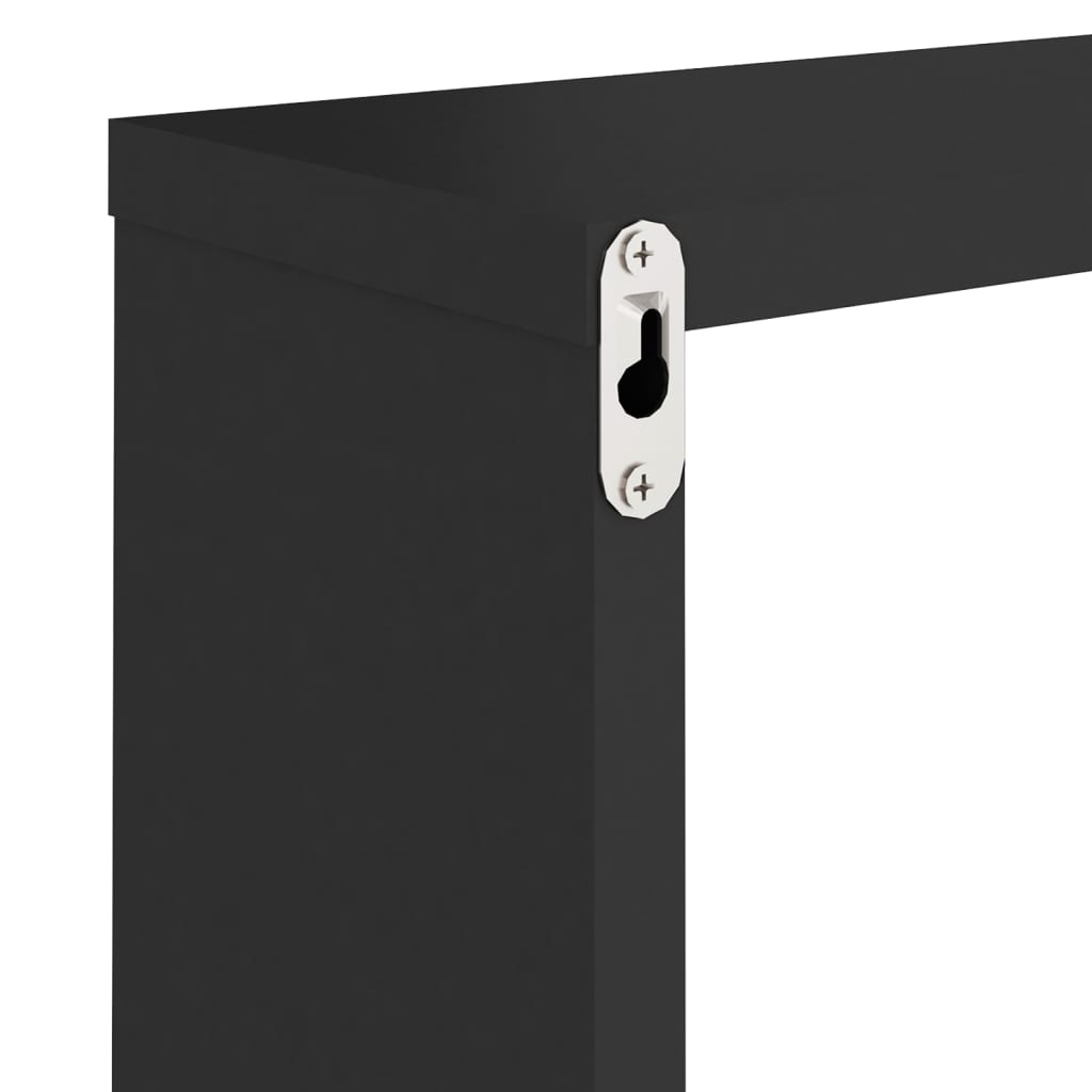 2 db fekete fali kockapolc 30 x 15 x 30 cm