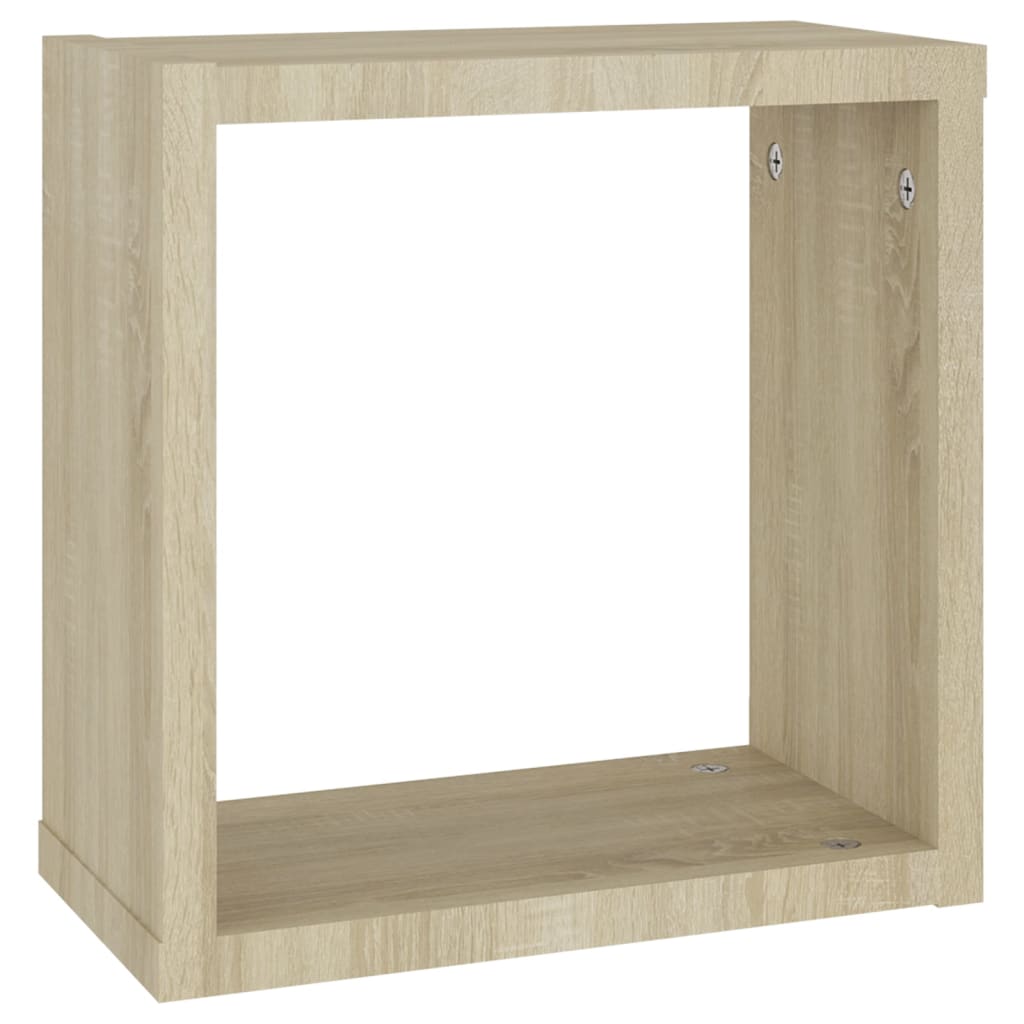 2 db sonoma tölgy színű fali kockapolc 30 x 15 x 30 cm