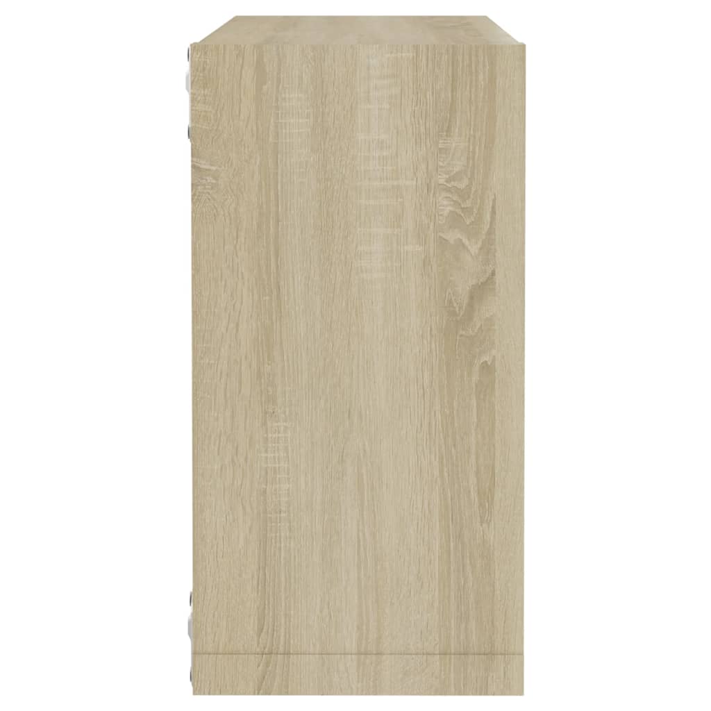 2 db sonoma tölgy színű fali kockapolc 30 x 15 x 30 cm