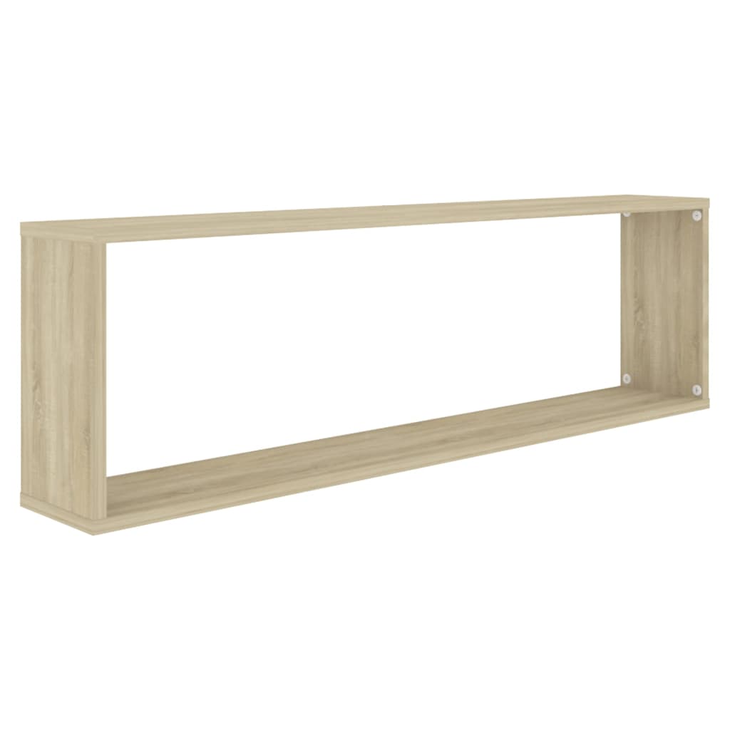 4 db sonoma tölgy színű szerelt fa fali polc 100x15x30 cm
