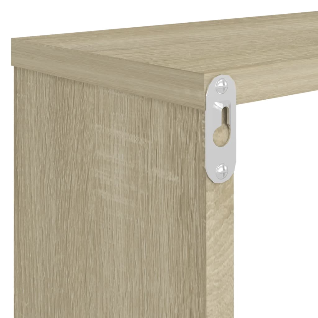 4 db sonoma tölgy színű szerelt fa fali polc 80 x 15 x 26,5 cm