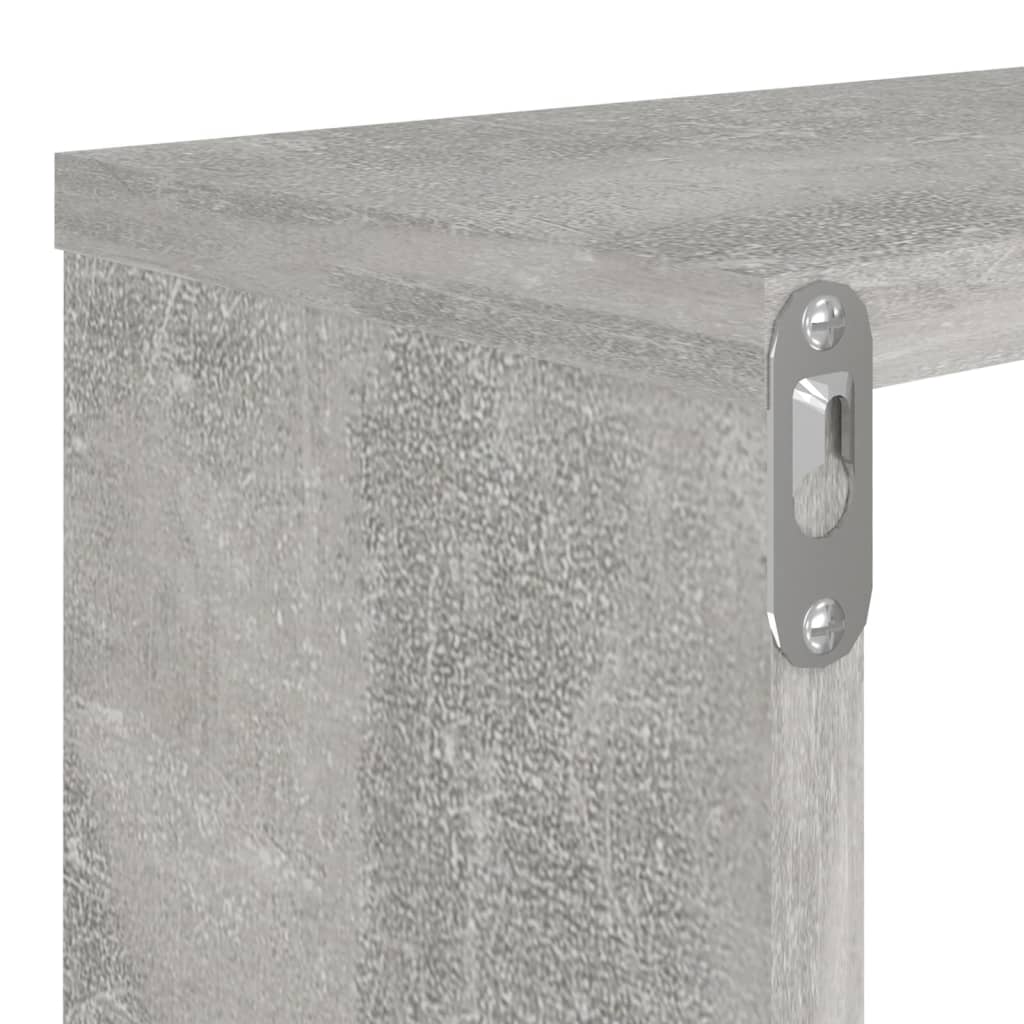 4 db betonszürke szerelt fa fali kockapolc 80 x 15 x 26,5 cm