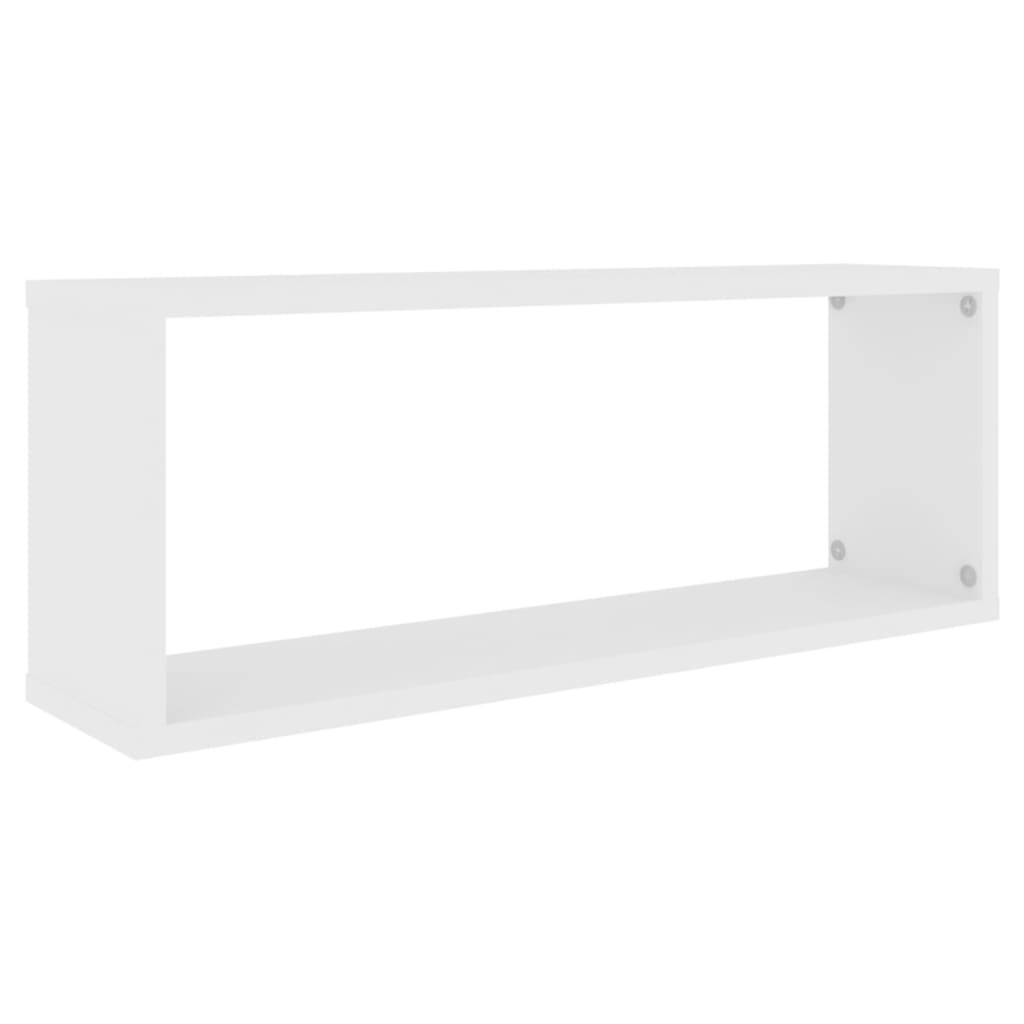 4 db fehér szerelt fa négyszögű fali polc 60 x 15 x 23 cm
