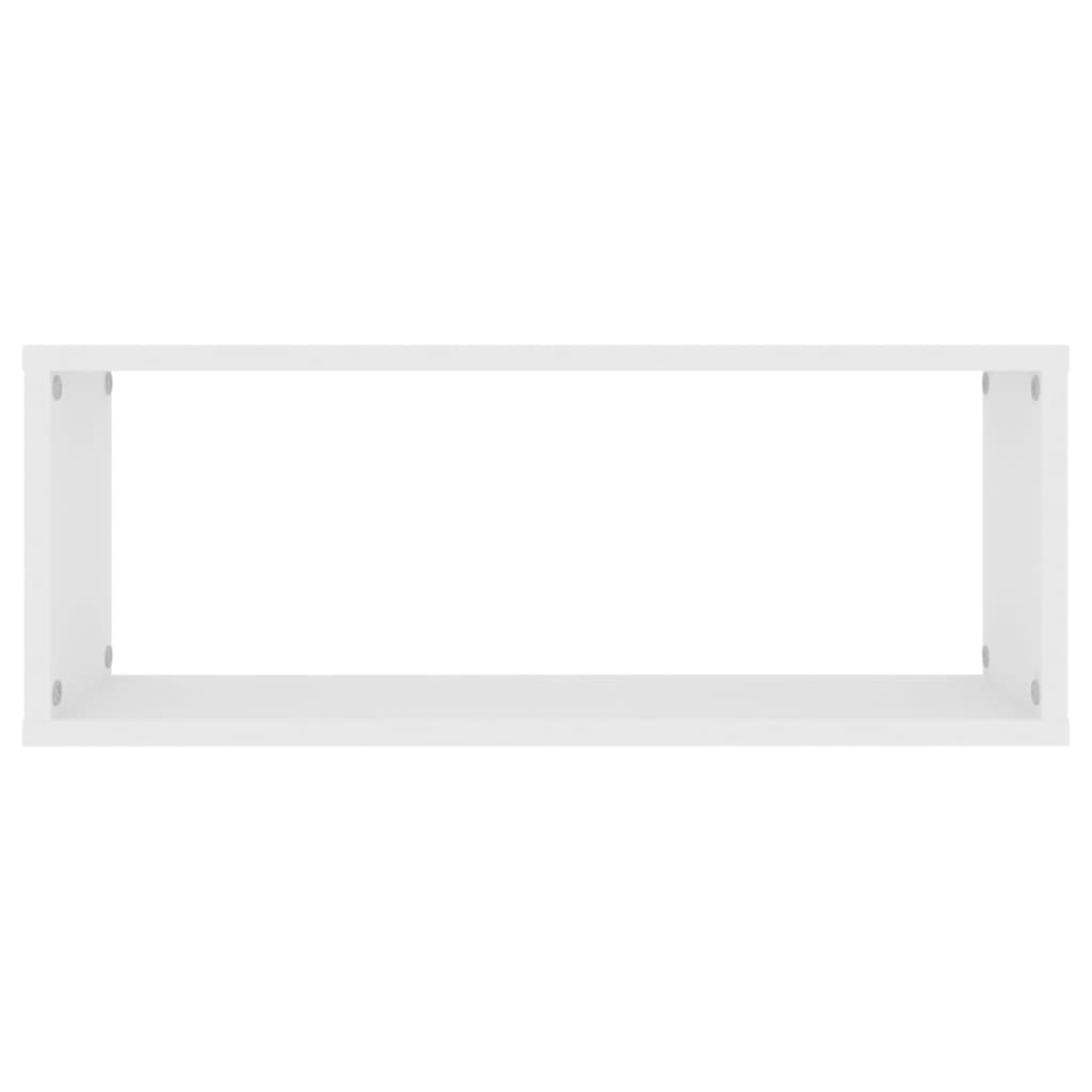 4 db fehér szerelt fa négyszögű fali polc 60 x 15 x 23 cm