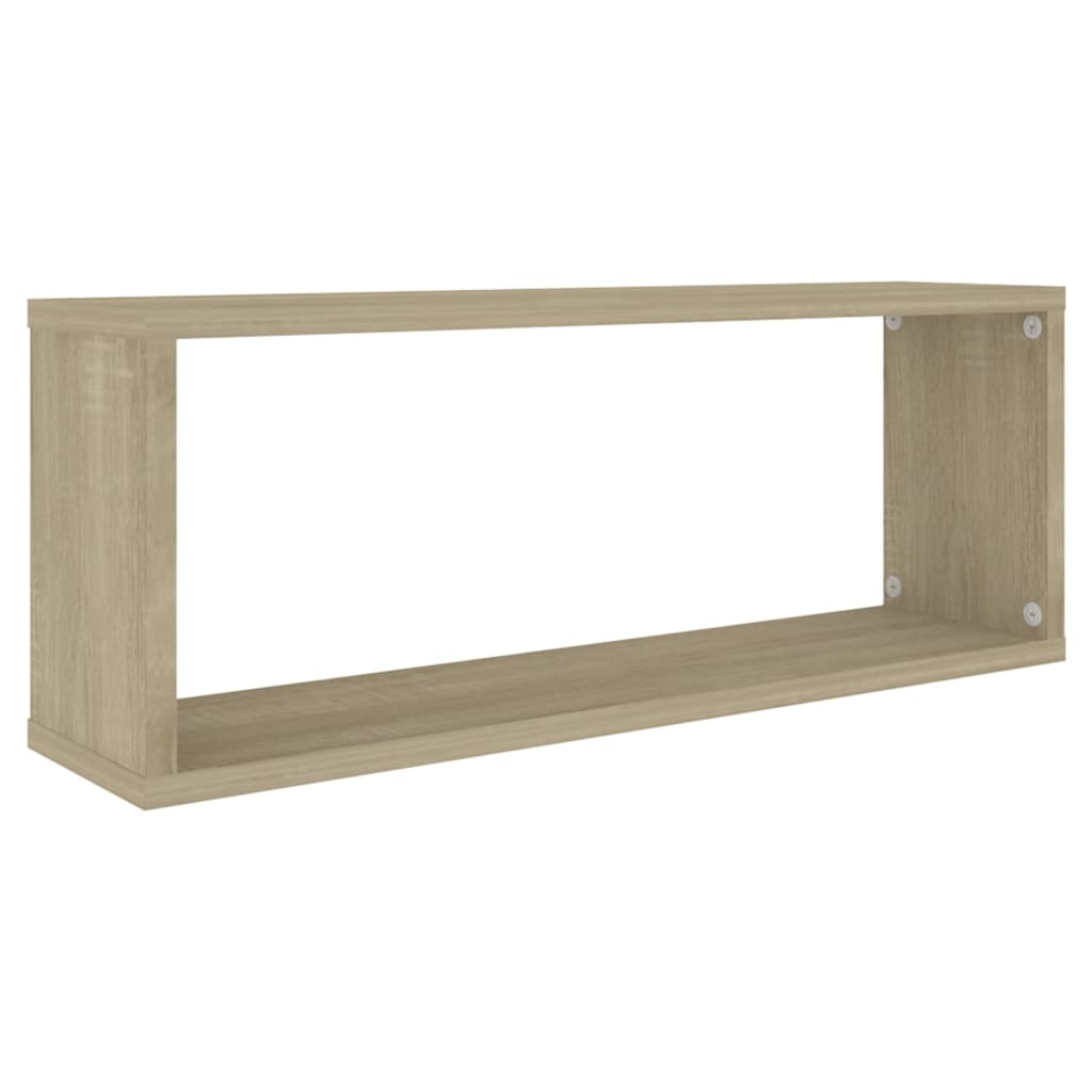 4 db sonoma tölgy szerelt fa négyszögű fali polc 60x15x23cm