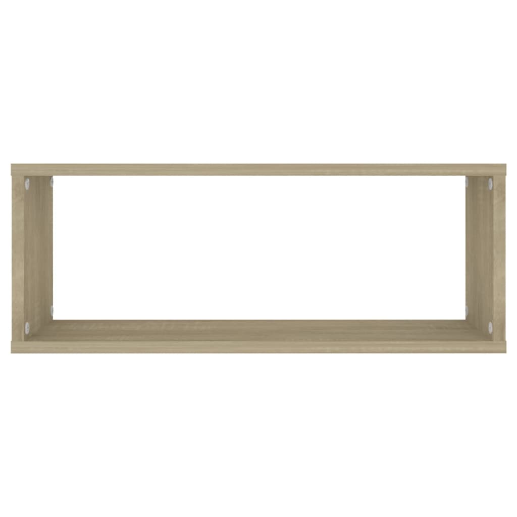 4 db sonoma tölgy szerelt fa négyszögű fali polc 60x15x23cm