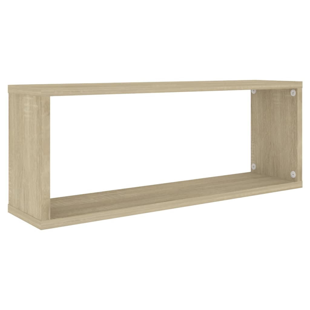6 db sonoma tölgy szerelt fa négyszögű fali polc 60x15x23cm