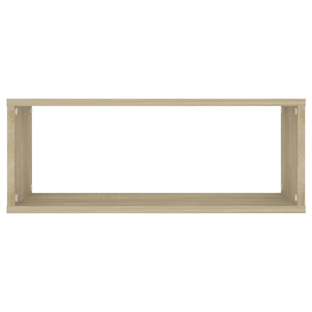 6 db sonoma tölgy szerelt fa négyszögű fali polc 60x15x23cm