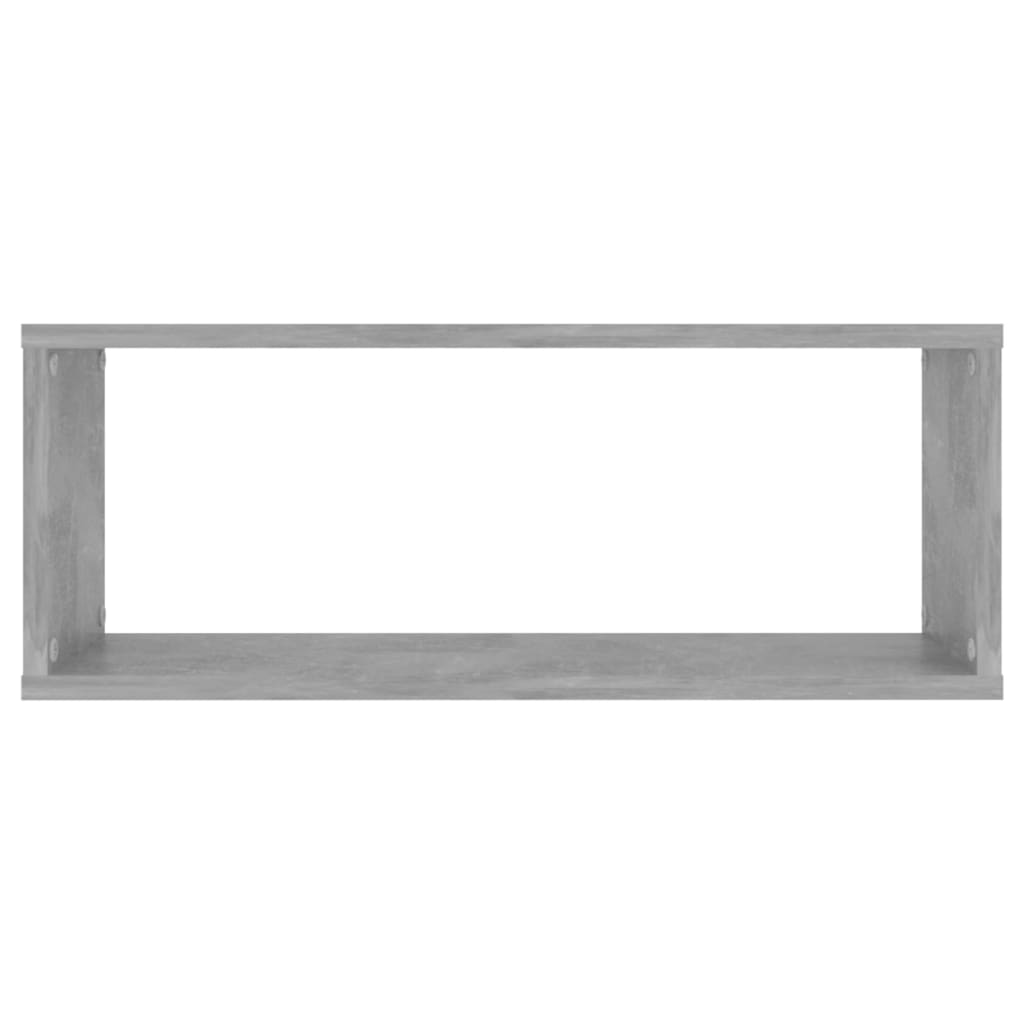 2 db betonszürke szerelt fa négyszögű fali polc 60 x 15 x 23 cm