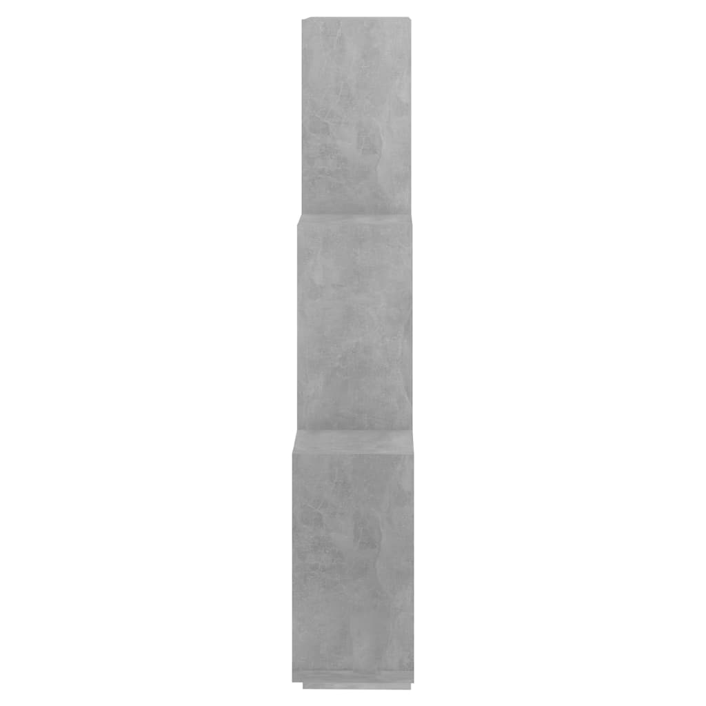 betonszürke szerelt fa négyszögű fali polc 78 x 15 x 93 cm