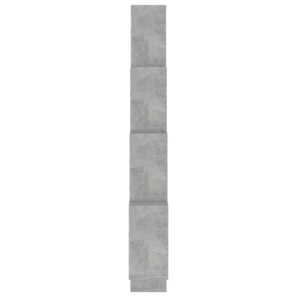 betonszürke szerelt fa négyszögű fali polc 90 x 15 x 119 cm