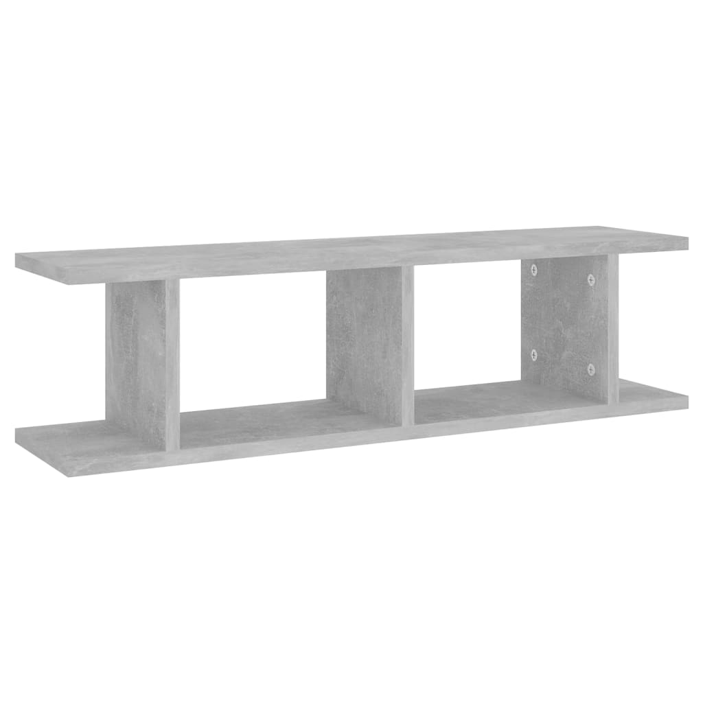 2 db betonszürke szerelt fa fali polc 75 x 18 x 20 cm