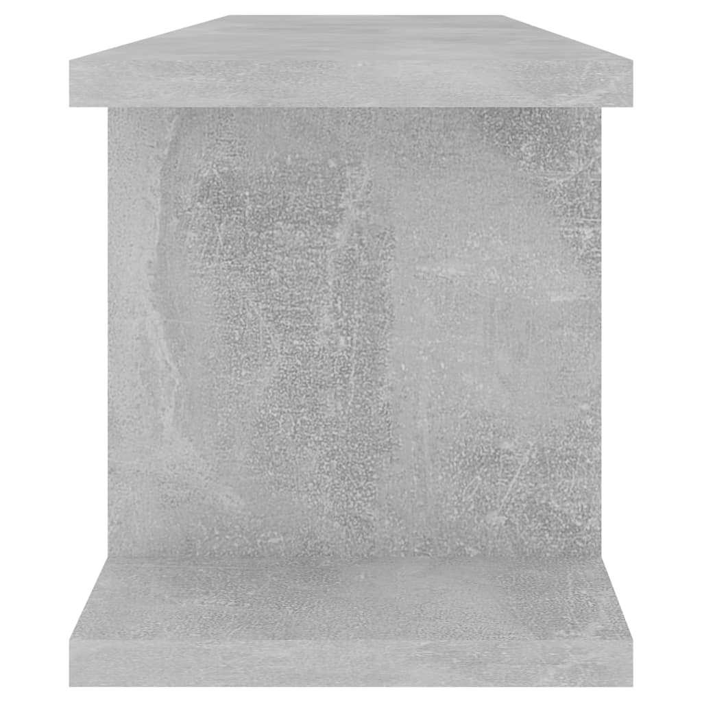 2 db betonszürke szerelt fa fali polc 75 x 18 x 20 cm