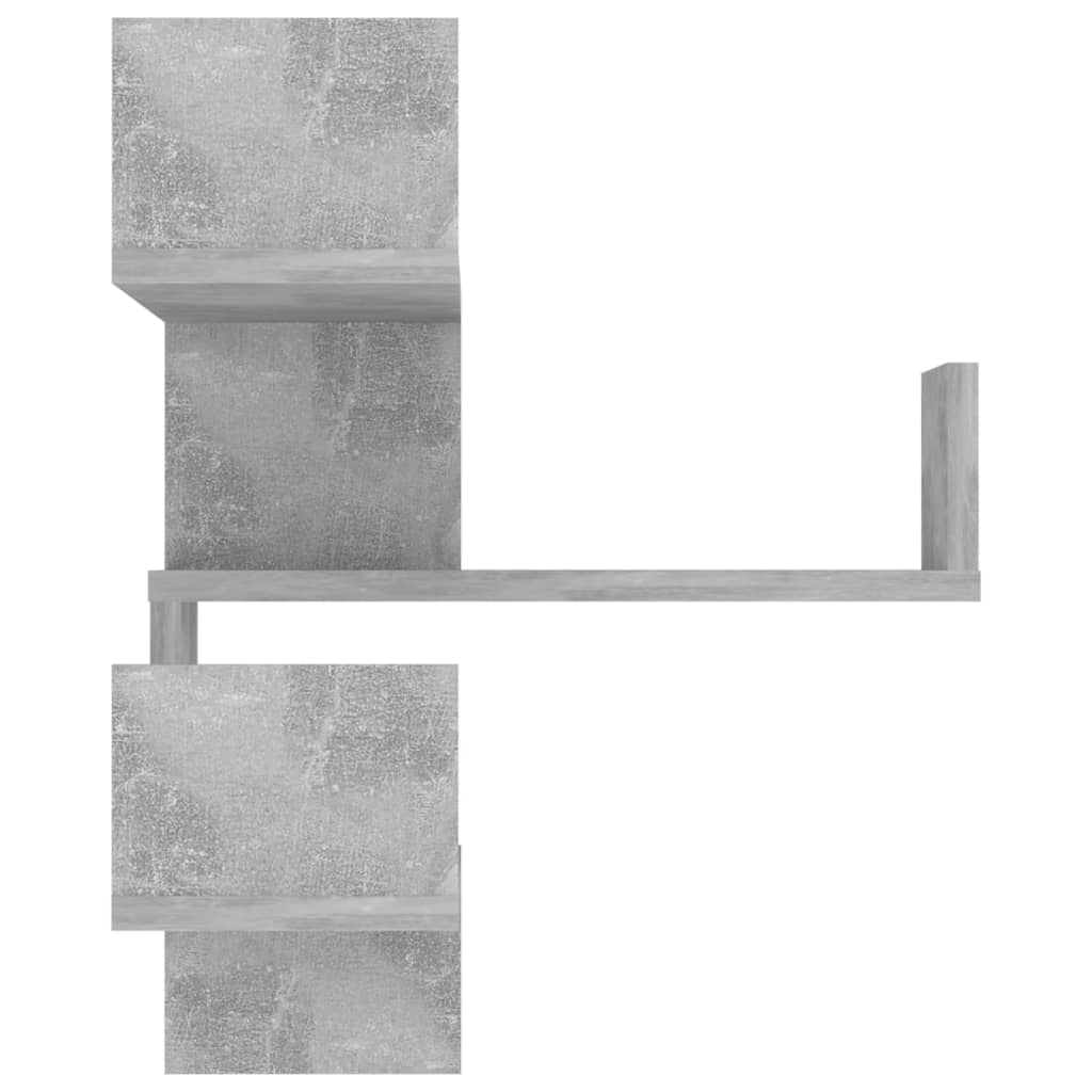 2 db betonszürke szerelt fa fali sarokpolc 40 x 40 x 50 cm